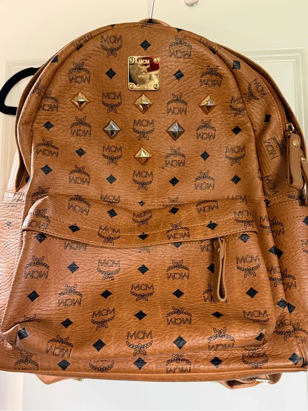 MCM Cognac Visetos Logo Backpack with Gold and Silver Studs! (FIX IT OR CHOP IT)